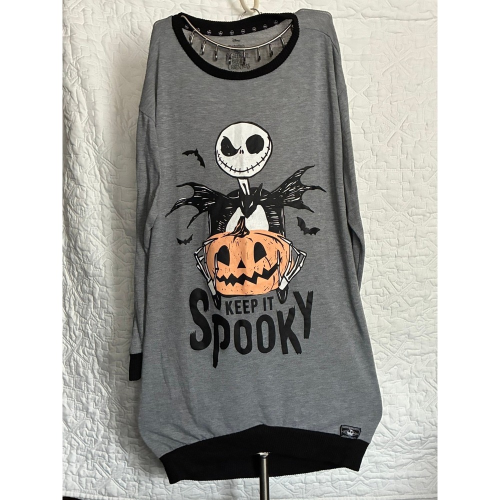 Disney Nightmare Before Christmas Jack Skellington Keep It Spooky Nightgown XS